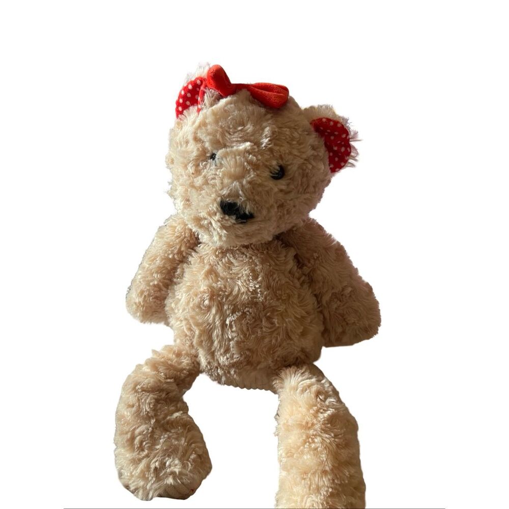 Scentsy Buddy Tan Orange Bow Poppy The Bear Plush Stuffed Animal 16"